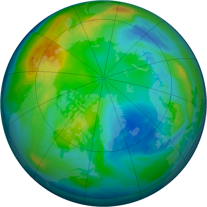 Arctic ozone map for 15 November 1983